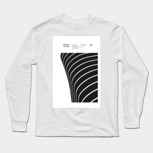 Modern Curves 06, Modern Architecture Design, minimalist Design, Modern Art, Typographic, Helvetica Long Sleeve T-Shirt